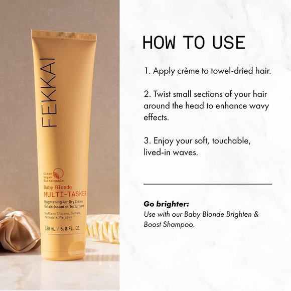 NWT Fekkai Baby Blonde Multi-Tasker Brightening Air-Dry Creme - 5 oz - Picture 4 of 6